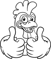 Chicken Cartoon Rooster Cockerel Bird Mascot