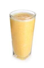 Yummy smoothie in glass isolated on white