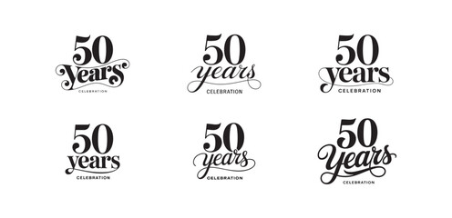 50 Years Celebration Calligraphy Typography Logo Design