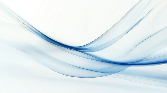 abstract blue flowing wave background with soft transparent lines