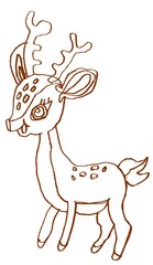A child's drawing of a fawn