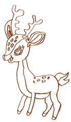 A child's drawing of a fawn