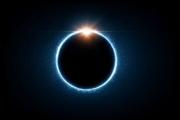 Obraz premium The planet, which is black and orange, has a blue background and is surrounded by space that is blue and purple