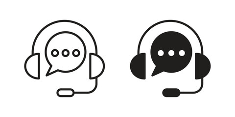 Customer service icon in filled, thin line, stroke style for website and apps