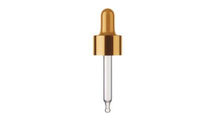 Gold Dropper With Clear Glass Tube isolated on a transparent background