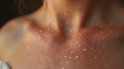 Fototapeta premium Close-up of skin imperfection. Skin texture resembling constellations. Ultra realistic skin detail. Uncovering skin flaws in intricate patterns.