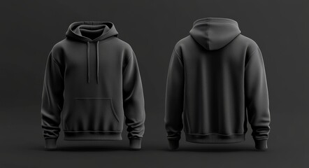 Black Hoodie Sweatshirt Design Template for Creatives