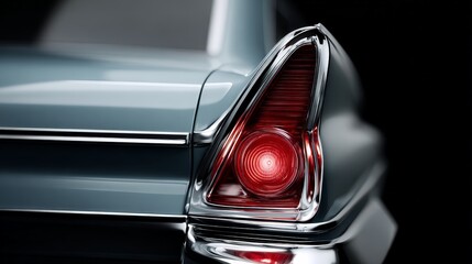 Close-Up of 1960s American Car Rear Light