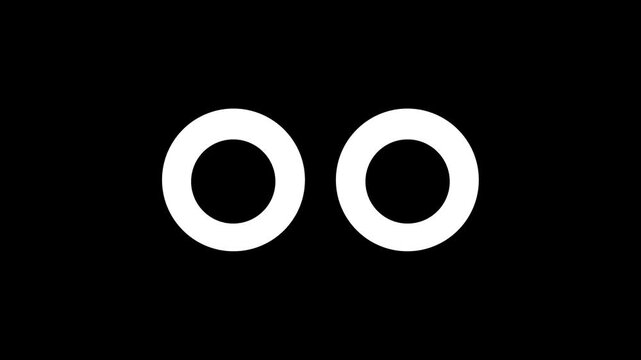 Cartoon eyes sign animation on black background, sneer eye blinking moving sideways animated, Eye 2d Animation with alpha channel. cartoon big eyes blinking animation