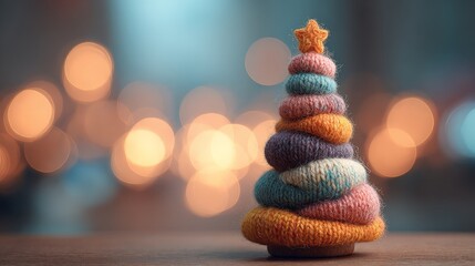 Cozy Knitted Christmas Tree Made of Soft Yarn