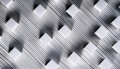 Seamless Pattern Of Diagonal White Squares With A Prominent Drop Shadow Between Them