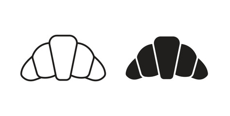Croissant icon symbol. Vector EPS 10. line and glyph icon