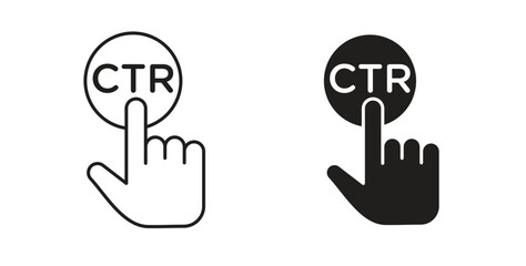 Obraz premium CTR icon symbol. Vector EPS 10. line and glyph icon