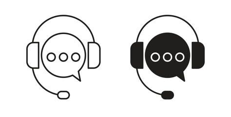 Customer service icon symbol. Vector EPS 10. line and glyph icon