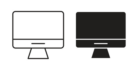 Desktop icon symbol. Vector EPS 10. line and glyph icon