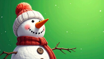 snowman with green screen background