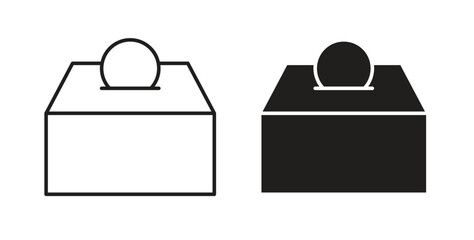 Donation box icon symbol. Vector EPS 10. line and glyph icon