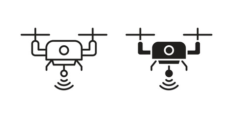 Drone icon symbol. Vector EPS 10. line and glyph icon