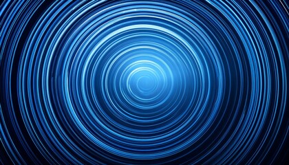 Blue Circular Spiral Lines Abstract Futuristic Tech Background