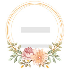 Elegant Floral Wreath with Delicate Blossoms and Leaves, Perfect for Invitations and Celebrations
