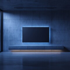 Modern Minimalist Interior with Ambient Lighting