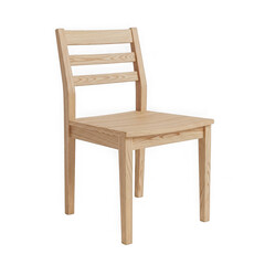 Simple wooden chair isolated on transparent background
