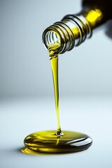 Smooth Avocado Oil Pouring Gracefully from Bottle