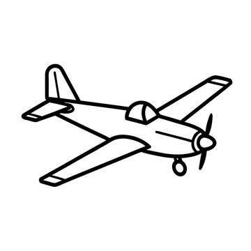 Classic propeller airplane silhouette isolated on white background isolated on transparent background