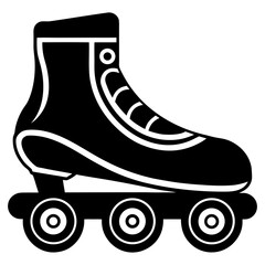 Classic quad roller skate silhouette isolated on white background isolated on transparent background