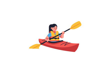 Kayak Adventure With A Person Cartoon Illustration Representing Recreation And Fun