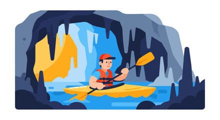 Kayaker Exploring the Cave: An Adventurous Journey Through the Natural Wonders