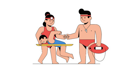 Lifeguards: Providing Professional Assistance and Saving Lives, Ready to Respond Quickly