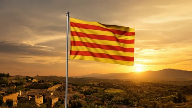 Flag of Catalonia in Catalonia.