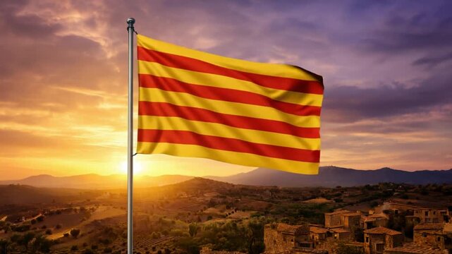 Flag of Catalonia in Catalonia.
