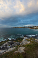 Morning view along Sydney eastern beaches coastline.