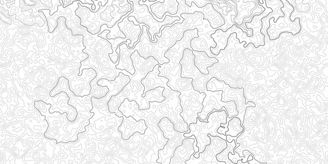 wave lines Topographic map. Seamless vector topographic map background. Abstract Topographic Contour Line Pattern in Black and White,