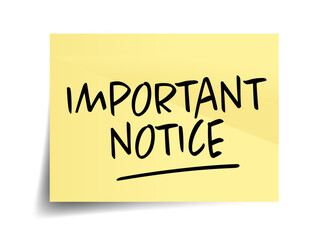 Important notice