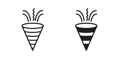 Fototapeta premium Congratulations icon doodle set. editable outline stroke vector eps