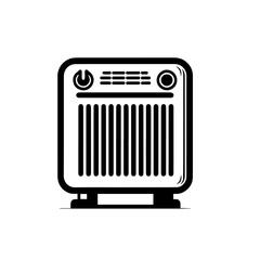 Compact Electric Portable Heater Vector Illustration