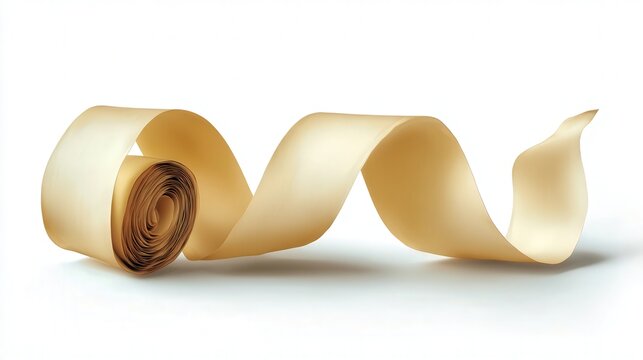 Paper scroll ribbon isolated on white background