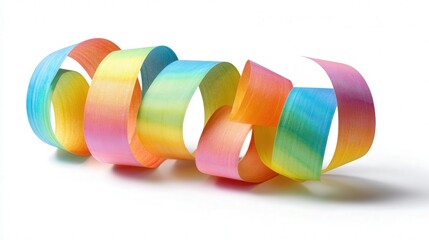 Paper streamer coil isolated on white background