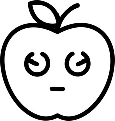 black and white cartoon apple