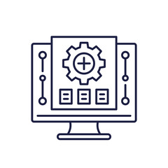 add new task line icon, management software vector