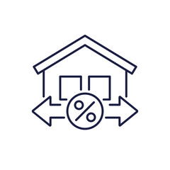 flexible mortgage line icon, variable-rate home loan