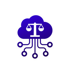 Load balancing icon with cloud, distributing network traffic