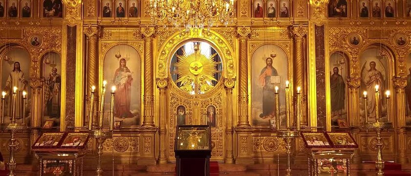 Entering the church Saint Stephen's Orthodox church in Istanbul. Turkey
