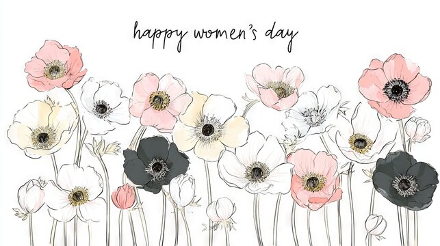 For International Women's Day on March 8th, consider giving a colorful floral greeting card