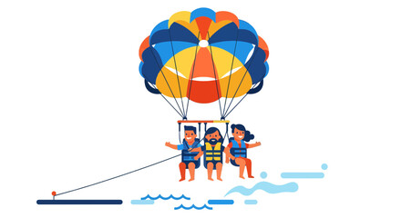 Thrilling Aerial Adventure: Parasailing Fun Experience With Friends Above The Water