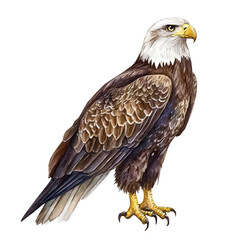 Watercolor type, An Imaginary Minimalistic 2D flat icon eagle_bird, modern element in vector and EPS format, isolated on a white background, Simple illustration