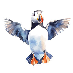 An Imaginary Minimalistic 2D flat icon_puffin_bird, modern element in vector and EPS format_isolated on a white background, animal